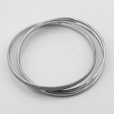 Тройной жесткий серебряный браслет b15872