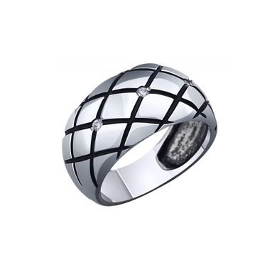 Серебряное кольцо с фианитами 71076, 18, Белый