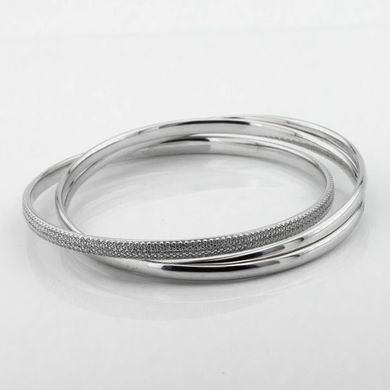 Потрійний жорсткий срібний браслет