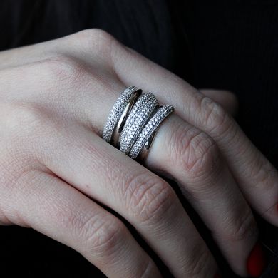Серебряное кольцо "Bella Diamonds", Белый, 15, Белый
