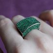 Серебряное кольцо "Emerald Vostro", Изумрудный, 20, Зеленый