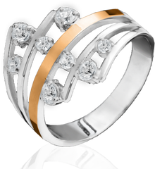 Серебряное женское кольцо "Salute", уточнюйте, Белый