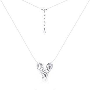 Фото Срібне кольє з фіанітами "Angel wings"