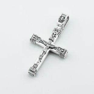 Фото Срібний хрестик з розп'яттям 3301443(КДУ-55) Діамант