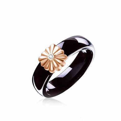 Золотое кольцо с бриллиантом и керамикой GB1001 40, 16.5, Белый