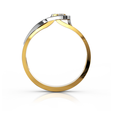 Золотое кольцо с бриллиантом "Terri", уточнюйте, 1Кр57-0.08-4/4, Белый