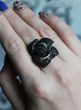 Серебряное кольцо "Lotos Black", Черный, 15, Черный