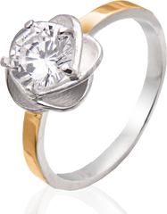 Серебряное женское кольцо "Bertha", уточнюйте, Белый