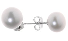 Срібні сережки гвоздики з перлами 1169510А
