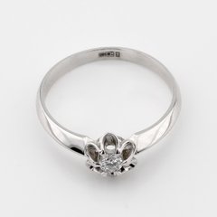 Золотое кольцо с бриллиантом RO08985, уточнюйте, Діамант 1Кр-57-0,13-3/4А