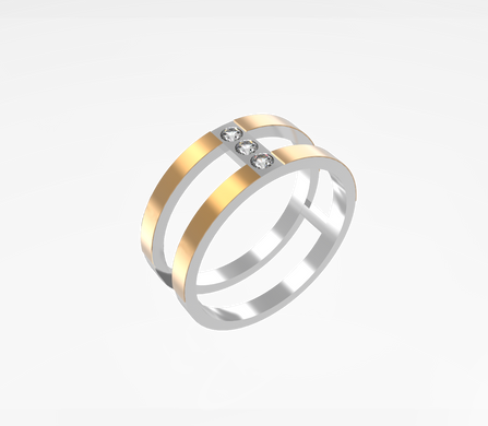 Серебряное женское кольцо "Bismark", уточнюйте, Белый