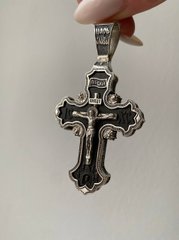 Срібний хрест 942-W18-P Rh