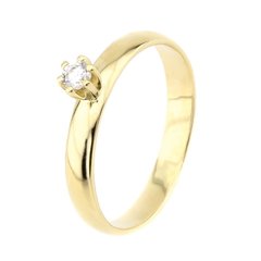Золотое кольцо с фианитом (гладкое) 111086-3, уточнюйте