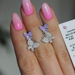 Срібні сережки " Lavender Wings", Лаванда, Лаванда