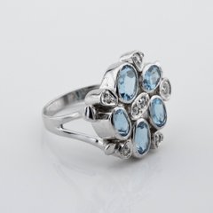 Серебряное кольцо с топазами и фианитами 11025-4, уточнюйте