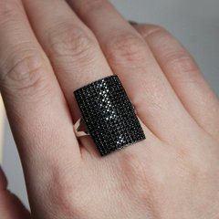 Серебряное кольцо "Shell Black", Черный, 15, Черный