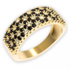 Золотое кольцо "B. & W. stardust", 18, 4.25, Белый-Черный