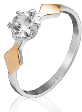 Серебряное женское кольцо "Crystal", уточнюйте, Белый