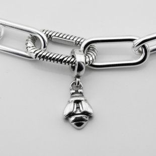 Серебряный шарм Божья коровка для звеньевого браслета p13853