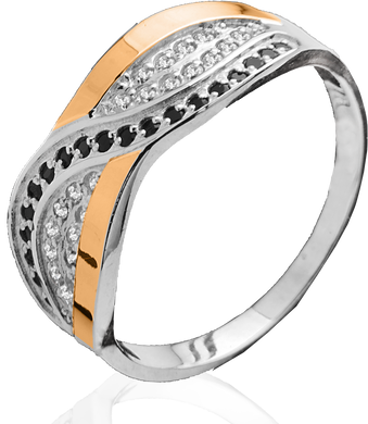 Серебряный набор серьги и кольцо "Binding"