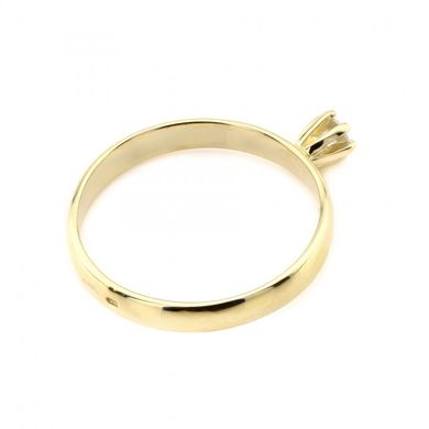 Золотое кольцо с фианитом (гладкое) 111086-3, уточнюйте