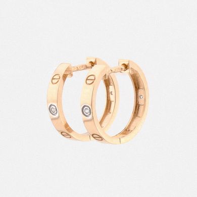Золотые серьги-кольца (Диаметр 2 см) C121025