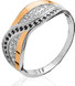 Серебряный набор серьги и кольцо "Binding"