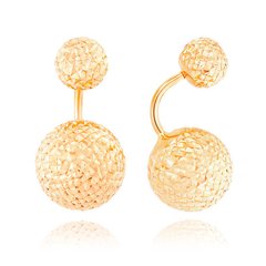 Золоті сережки пусети "Balls D.D." з алмазною гранню