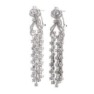 Серебряные серьги с фианитами C12582