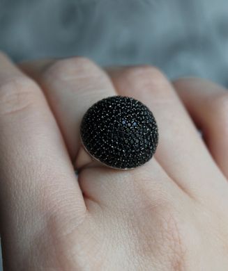 Серебряное кольцо "Hemisphere Black", Черный, 15, Черный