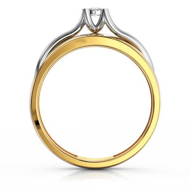 Золотое кольцо с бриллиантом "Victoria", уточнюйте, 1Кр57-0,03-2/5, Белый
