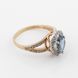 Золотое кольцо с топазом лондон блю и фианитами 11926topl, 18,5 размер, уточнюйте