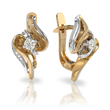 Золотые серьги с бриллиантами "Aurora", 4.73, 2Кр57-0,29-3/5; 6Кр57-0,03-3/5, Белый