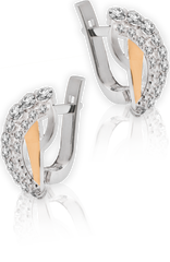 Серебряные женские серьги "Mask", Белый