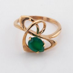 Золотое кольцо с зеленым ониксом 11319go, 18,5 размер, уточнюйте