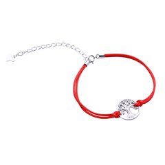 Срібний браслет з червоною ниткою "Tree of life"