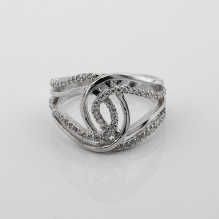 Серебряное кольцо с фианитами 11737-4, 19 размер, уточнюйте