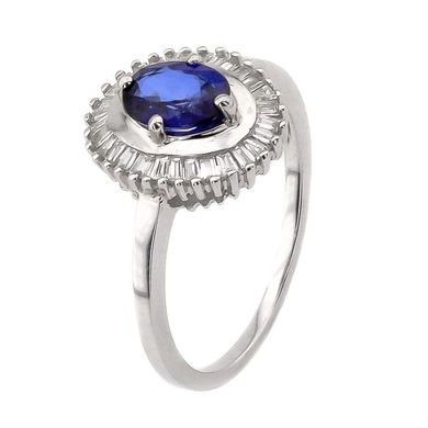 Фото Золотое кольцо с сапфиром и бриллиантами YZ15462