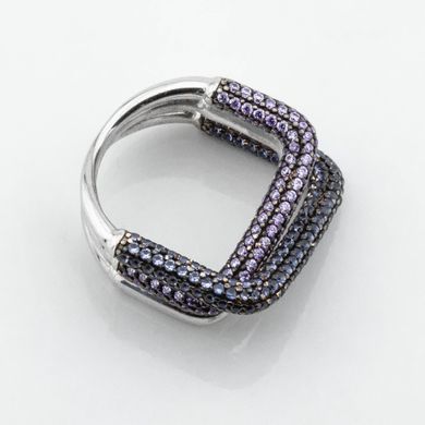Срібний перстень з фіолетовимі фіанітами, уточнюйте
