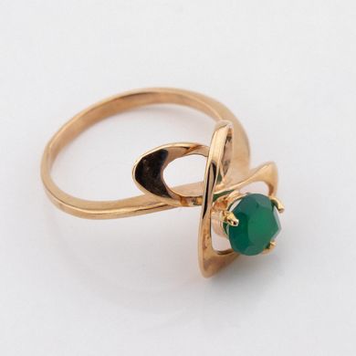 Золотое кольцо с зеленым ониксом 11319go, 18,5 размер, уточнюйте