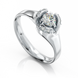 Золота каблучка з діамантами "Serendipity", 17.5, 3.38, 1Кр57-0,26-3/2; 6Кр57-0,04-2/4, Білий