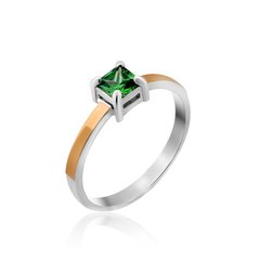 Серебряное женское кольцо "London", уточнюйте, Зеленый