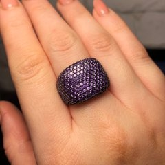 Серебряное кольцо "Grande Tanzanite", Фиолетовый, 15, Фиолетовый