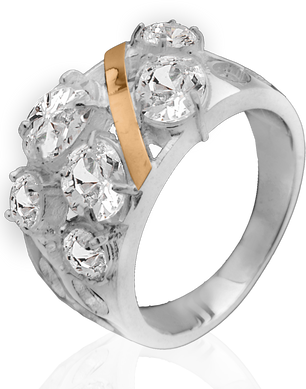 Серебряное женское кольцо "Allegro", уточнюйте, Белый