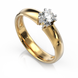 Золотое кольцо с бриллиантом "Lucy", уточнюйте, 1Кр57-0,25-2/5, Белый