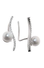 Срібні сережки з перлами і цирконами 1160390