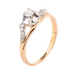 Золотое кольцо с бриллиантами RO03681, уточнюйте