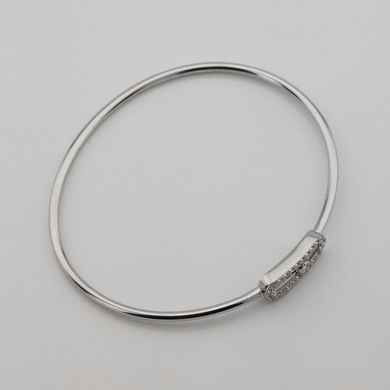 Цельный серебряный браслет с фианитами b15750