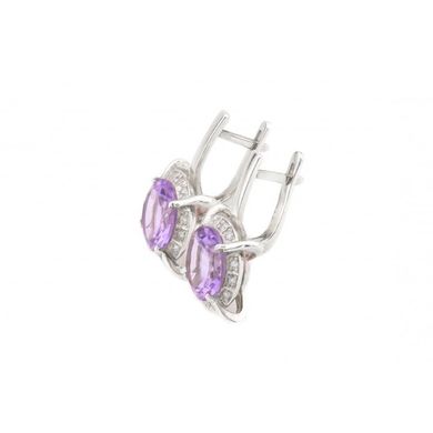 Серебряные серьги "Еlision violet", Фиолетовый