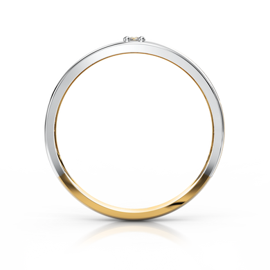 Золотое обручальное кольцо с бриллиантом "Scarlett", уточнюйте, 1Кр57-0,06-2/3, Белый